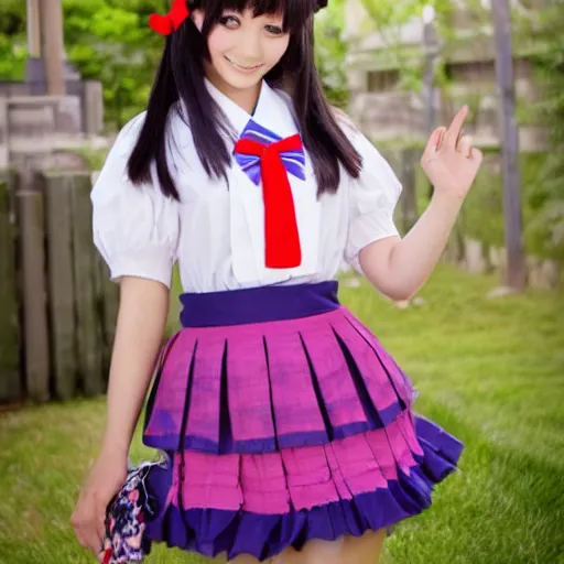 Image similar to kawaii japanese school girl in frilly dress