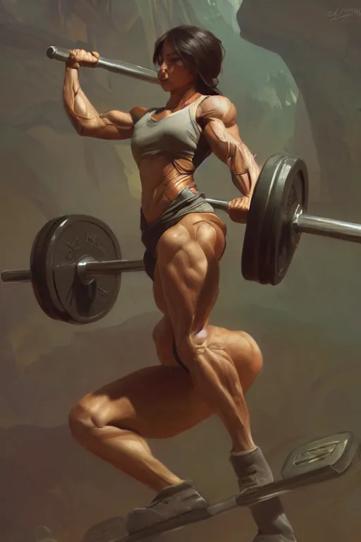 Image similar to anthro sloth lifting weights, dim dingy gym, dynamic pose, fantasy, intricate, elegant, highly detailed, digital painting, artstation, concept art, matte, sharp focus, illustration, art by artgerm and greg rutkowski and alphonse mucha