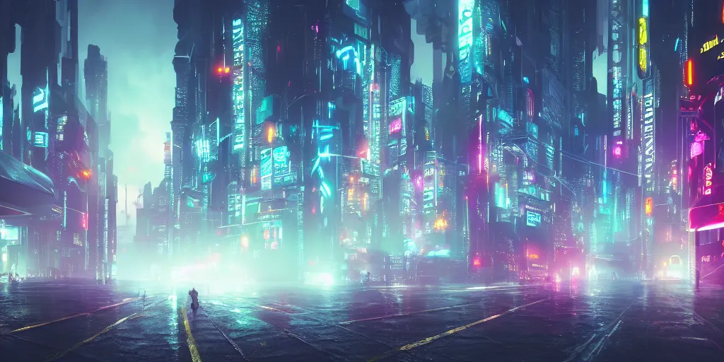 Futuristic cyberpunk anime city - backiee