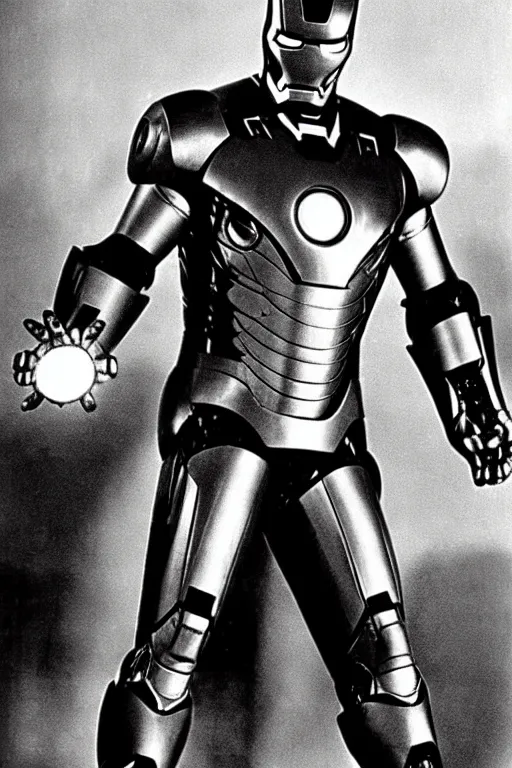 Image similar to cary grant as iron man. superhero movie set in the 1 9 5 0's