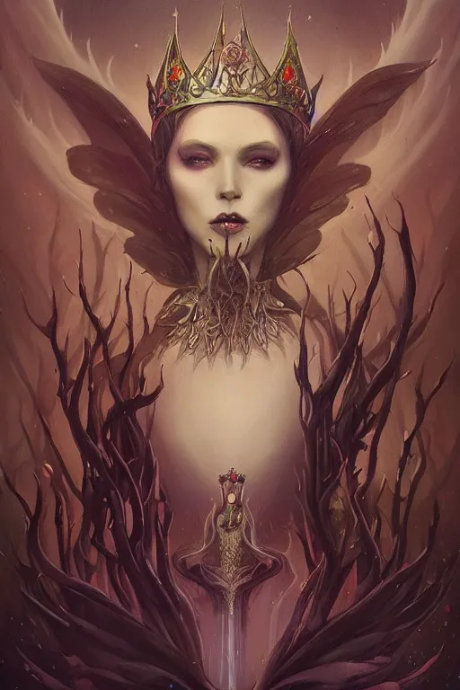 Image similar to jeweled crown, other worldly, fairy necromancer court, bones, by anato finnstark, tom bagshaw, brom