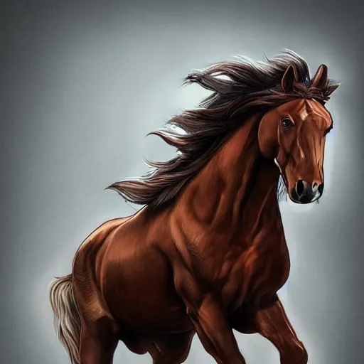 Image similar to strong horse, digital art, highquality, trending on artstation