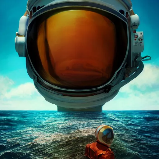 Image similar to astronaut in the ocean, hyperrealistic masterpiece, artstation, cgsociety, kodakchrome, golden ratio