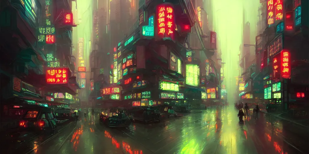 Image similar to Shanghai by Neon Light, in the style of Cyberpunk Impressionism, Krenz Cushart, Moebius, and Muchain, Prismatic, Rococo, Pearlescent, reflective, shimmering, highly detailed, masterpiece, dreamy, concept art, Cinema lighting, 8k, trending on artstation