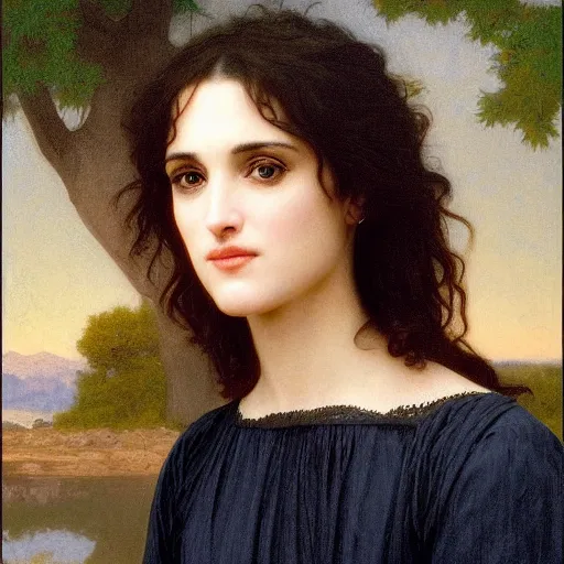 Image similar to painting of winona ryder. art by william adolphe bouguereau. during golden hour. extremely detailed. beautiful. 4 k. award - winning.