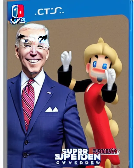Prompt: SEALED Super Joe Biden, Nintendo Switch Video Game