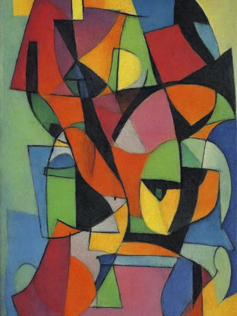 Prompt: a cubism painting by emilio pettoruti, pastel colors,