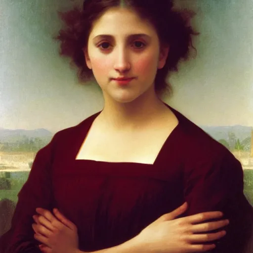 Prompt: a portrait of a beautiful young Hillary Clinton by William Bouguereau H 704