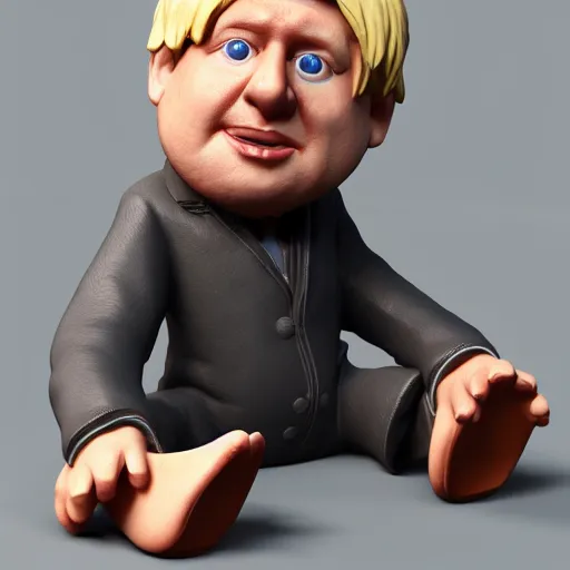 Image similar to plastic toy cute figurine of boris johnson, blender, unreal engine, concept art, octane render, highly detailed, smooth, sharp focus