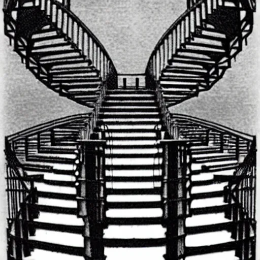 Image similar to Escher infinite stairs, M. C. Escher