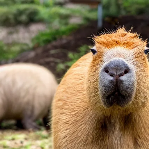 Image similar to capybara surrounded by money