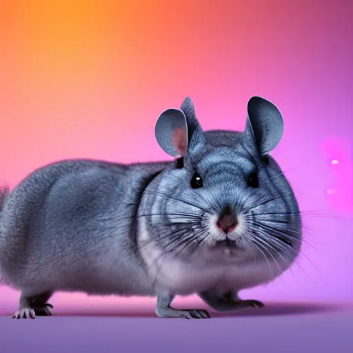 Image similar to a chinchilla, character is in all its glory, character is in her natural relaxed pose,dramatic lighting, rim lights, particles and air smoke in the air, fancy clouds, highly detailed professional photo, dynamic lights, particles are flying, depth of field, trending on artstation, illustration, hyper realistic, vray caustics, super detailed, colorful accents, cinematic shot his suit is made of silk flowing all around, full dress of lava showcase , cinematic lighting atmospheric realistic octane render highly detailed in he style of craig mullins, full hd render + 3d octane render + unreal engine 5 + Redshift Render + Cinema4D + C4D + Rendered in Houdini + Houdini-Render + Blender Render + Cycles Render + OptiX-Render + Povray + Vray + CryEngine + LuxCoreRender + MentalRay-Render + Raylectron + Infini-D-Render + Zbrush + DirectX + Terragen + Autodesk 3ds Max + After Effects + 4k UHD + immense detail + interdimensional lightning + studio quality + enhanced quality