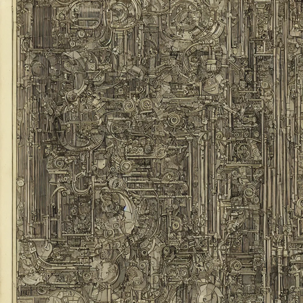 Image similar to close - up on detailed, intricate technical drawings from 1 8 4 0 for a mechanical display attachment to babbage's difference engine, showing a screen playing tetris