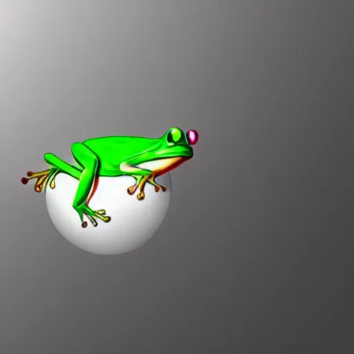 Prompt: The Wednesday frog and all his orbs hanging out, high quality render, realistic reflections, reflective surfaces, natural lighting, the orbs of BYOB, The Wednesday Frog, background details, highly a detailed, hyper realistic, orbs, orbs, orbs