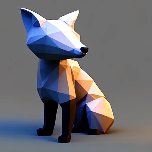 Image similar to fox lowpoly, unreal engine 5, octane render, 8k