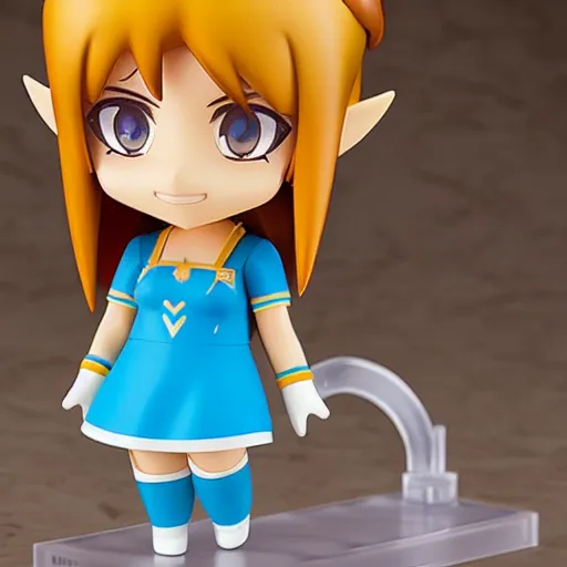 Image similar to high quality portrait flat matte painting of cute girl in the style of nendoroid and Toon Zelda , flat anime style, thick painting, medium close-up