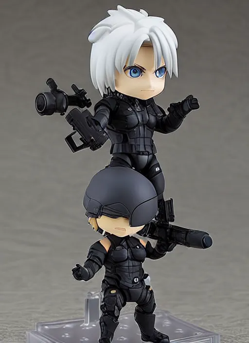 Image similar to a nendoroid of a raiden, metal gear solid, detailed product photo