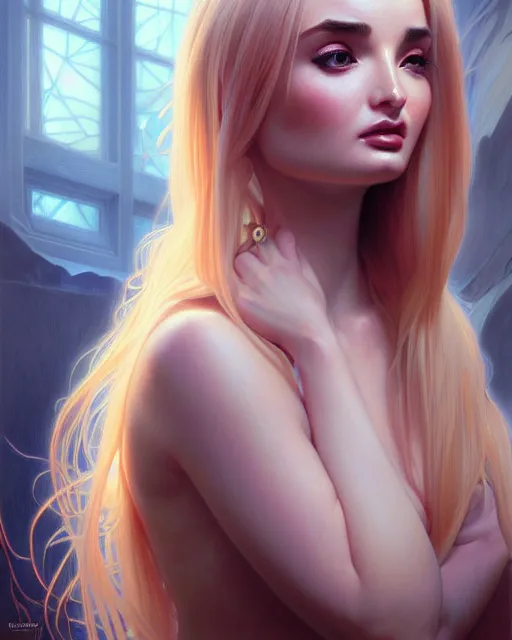 Image similar to beautiful kim petras, perspective, portrait, fantasy, ultra detailed, elegant, intricate, dynamic lighting, hyperrealism, digital art, digital painting, artstation, wlop, sharp focus, illustration, art by artgerm and greg rutkowski and alphonse mucha, 8 k