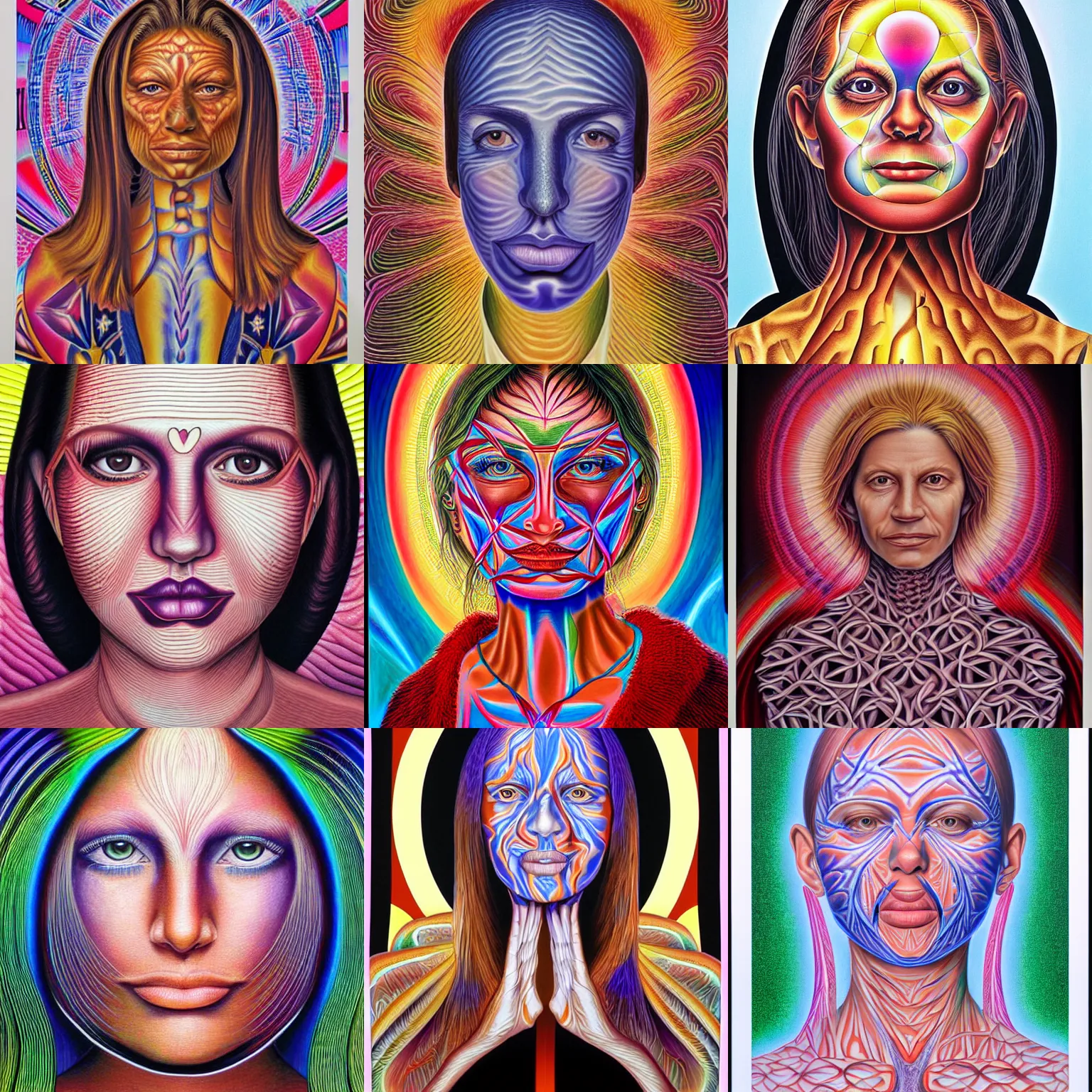 Prompt: portrait of Maria Sabina by Alex Grey