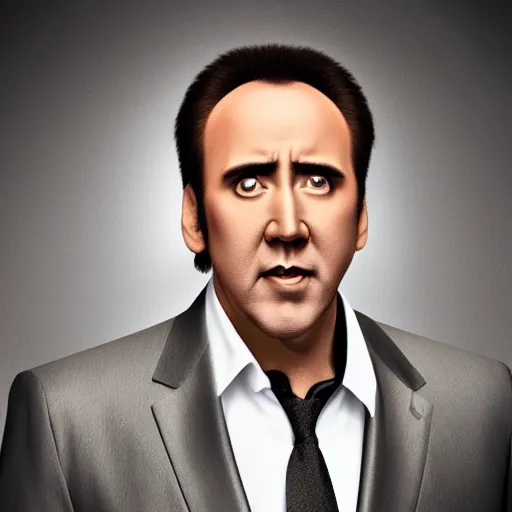 Image similar to nicolas cage headshot headshot even lighting