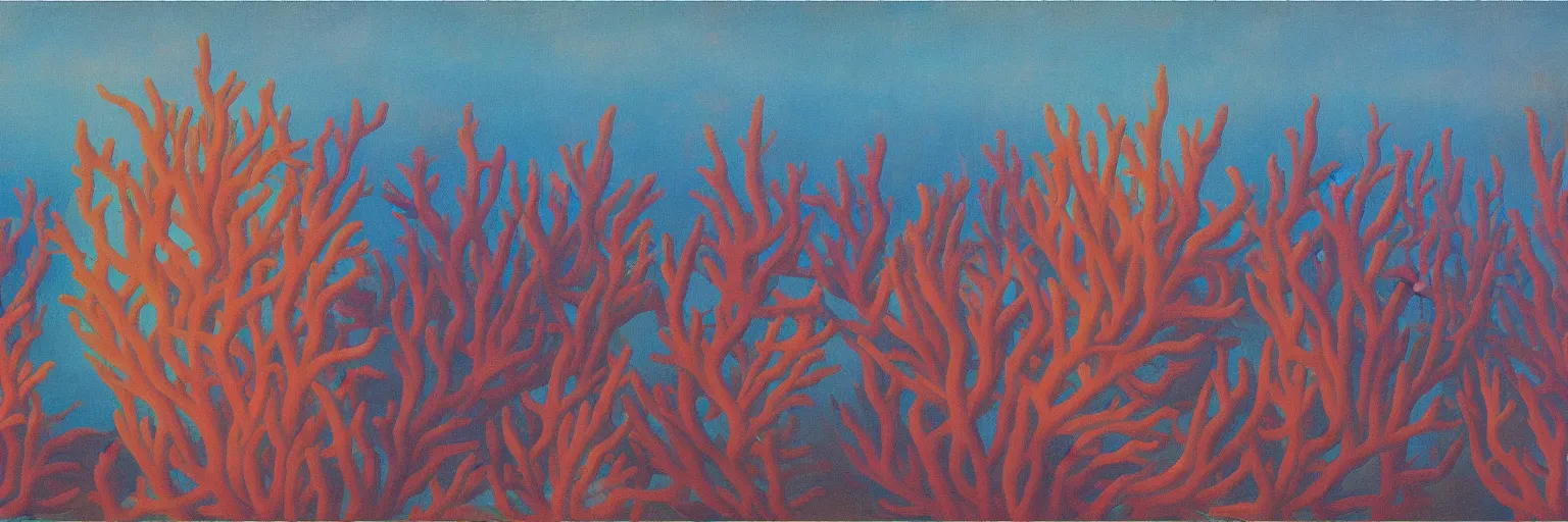 Prompt: coral reef painting magritte