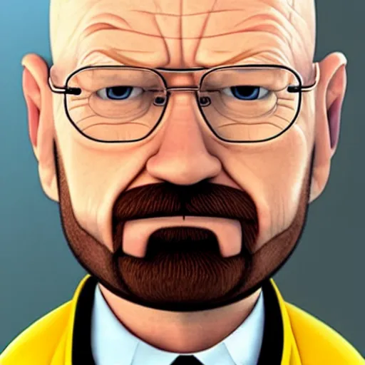 Image similar to walter white as a pixar character