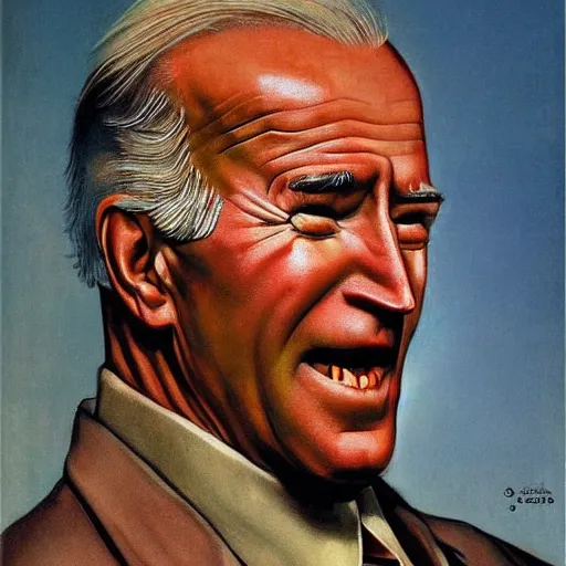 Image similar to soviet propaganda of communist peasant joe biden by j. c. leyendecker, bosch, and beksinski