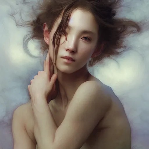 Image similar to Portrait of DataUnion Protocol - TOGETHER is more by Ayami Kojima and Ruan Jia and Mandy Jurgens and Artgerm and william-adolphe bouguereau