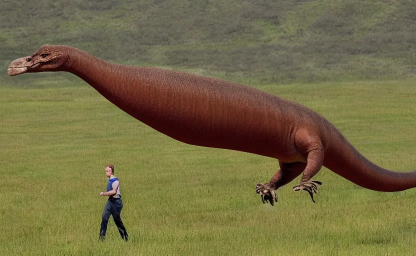 Image similar to mark zuckerberg long neck apatosaurus dinosaur