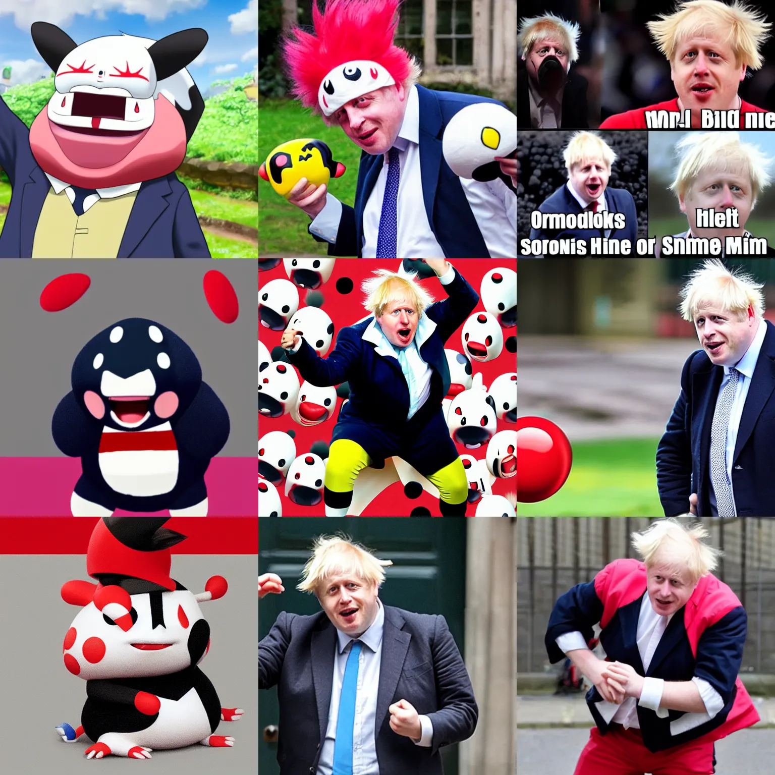 Prompt: boris johnson as the pokemon mr mime