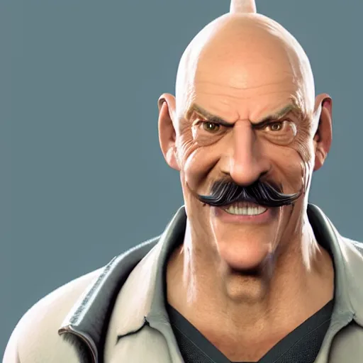 Prompt: the incredible dr. pol in final fantasy vii remake, bald with white mustache, happy expression, character render, full body shot, highly detailed, in game render