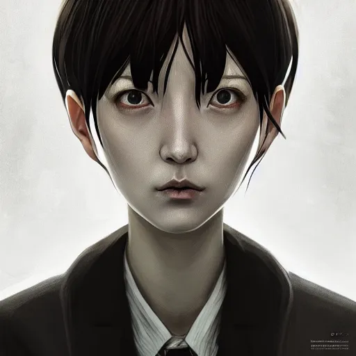 Image similar to symmetry!! portait of serial experiments : lain, sci - fi, intricate, elegant, highly detailed, digital painting, artstation, concept art, smooth, sharp focus, illustration, by bartek fedyczak, erak note, tooth wu, neil richards, kan liu, siwoo kim, jisu choe