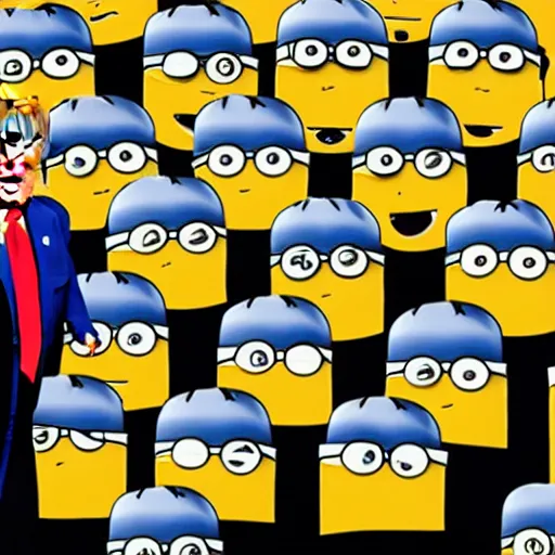 trump minion facebook meme, political minions, donald, Stable Diffusion