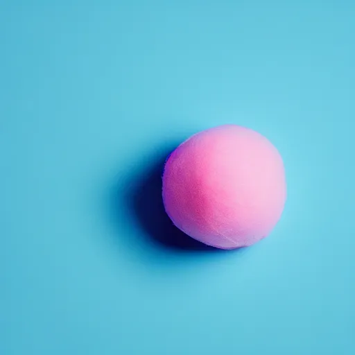 Image similar to mk 2 grenade!!! made of cotton candy, centered, product shot, bright, airy, iridescent lighting, gradient background