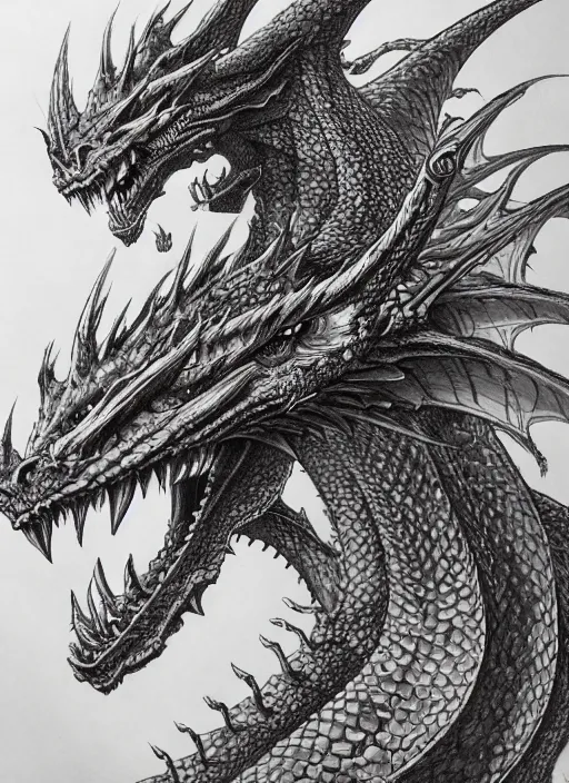 Image similar to highly detailed picture of great dragon, sketch, manga, edge of the universe, perfectly face, highly detailed, masterpiece, trending on artstation, golden ratio, cinematic romantic magical, perfect intricate highly detailed painting by akira, masashi kishimoto,, digital art