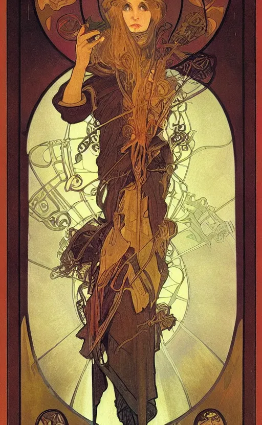 Image similar to the magician, major arcana, tarot, concept art, smooth, sharp focus, illustration, art by alphonse mucha