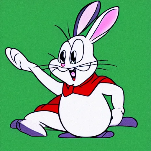 Image similar to bugs bunny as big chungus in real life