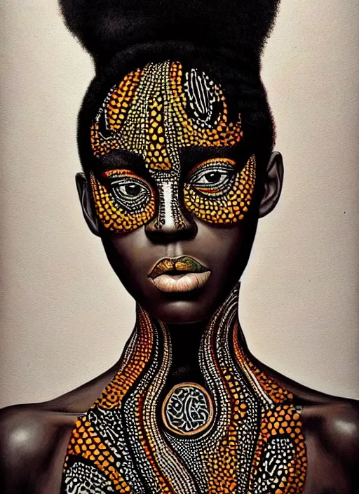 beautiful painted portrait of a gorgeous black woman, | Stable ...