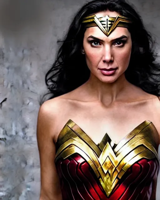 Prompt: Wonder Woman as a Chimpanzee, Makeup and Prosthetics in the Style of Rick Baker, hyperreal and Detailed+Studio lighting+photography in the style of Annie Leibovitz