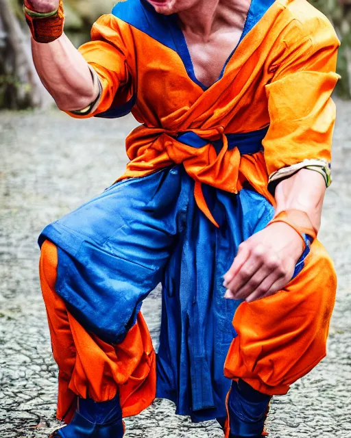 Prompt: portrait photo still of real life goku from dbz, 8 k, close up portrait, professional photograph, dslr photography