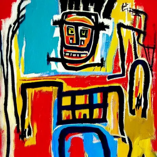 Image similar to landscape painting, highly detailed painting by Jean-Michel Basquiat