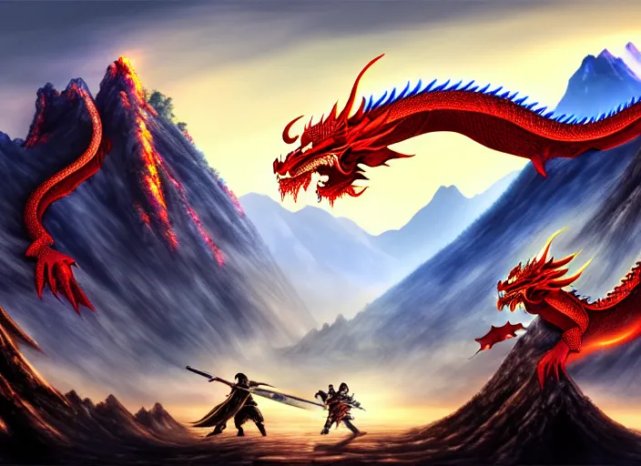 Image similar to Chinese president, bananas weapon, battle, dragon, centered, highly detailed, mountains, epic composition, background, fantasy art, oil painting, 4k