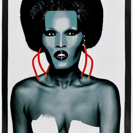 Prompt: grace jones by andy warhol