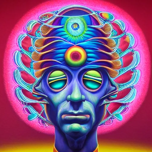 Image similar to psychedelic astronaut attaining enlightenment in the style of octavio ocampo naoto hattori, cg society, trending on artstation, award winning