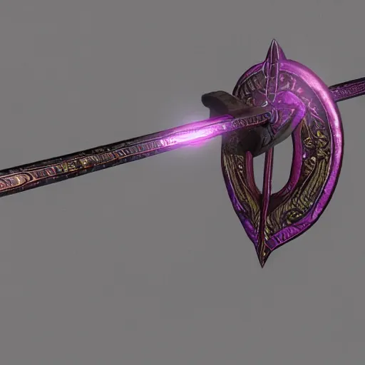 Prompt: 3 d render portrait of a fantasy magic bow weapon