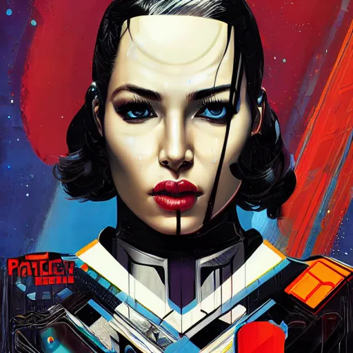 Image similar to portrait of a female android, by MARVEL comics and Sandra Chevrier, 4k