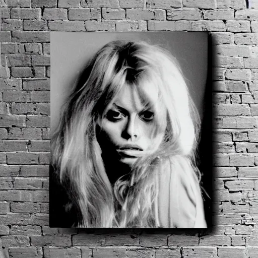 Prompt: stunning symmetrical portrait of brigitte bardot in front of a ( ( ( tall moog synthesizer ) ) ), high contrast grainy blank and white photography print ilford warm tone, huge modular synthesizer