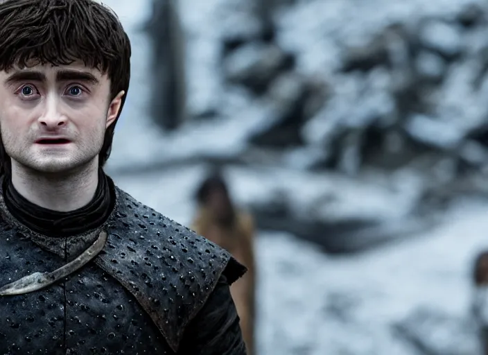 Image similar to daniel radcliffe as gelthinors in game of thrones, live action film, cinematic photo, clear hd image