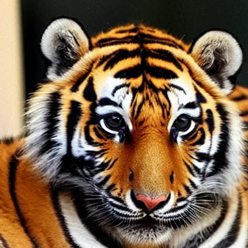 Prompt: tiger cub wearing a cincinnati bengals helmet