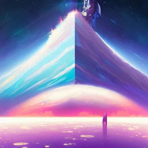 Prompt: an iceberg floating in space with the universe inside, by anato finnstark, by alena aenami, by john harris